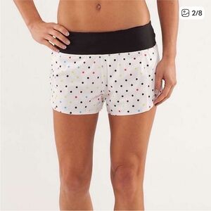 671. Rare🩵nwt Lululemon run: speed short 6 wheezy dot multi/Black 2012 seawheeze